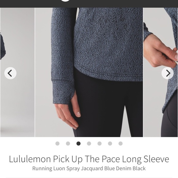 Lululemon Pick Up The Pace Running Luon Spray Jacquard Blue Denim Black - Picture 2 of 6